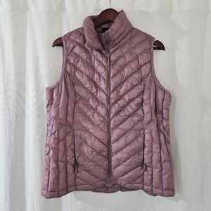32 Degrees Packable Puffer Vest in Pink Chevron Women’s Size L